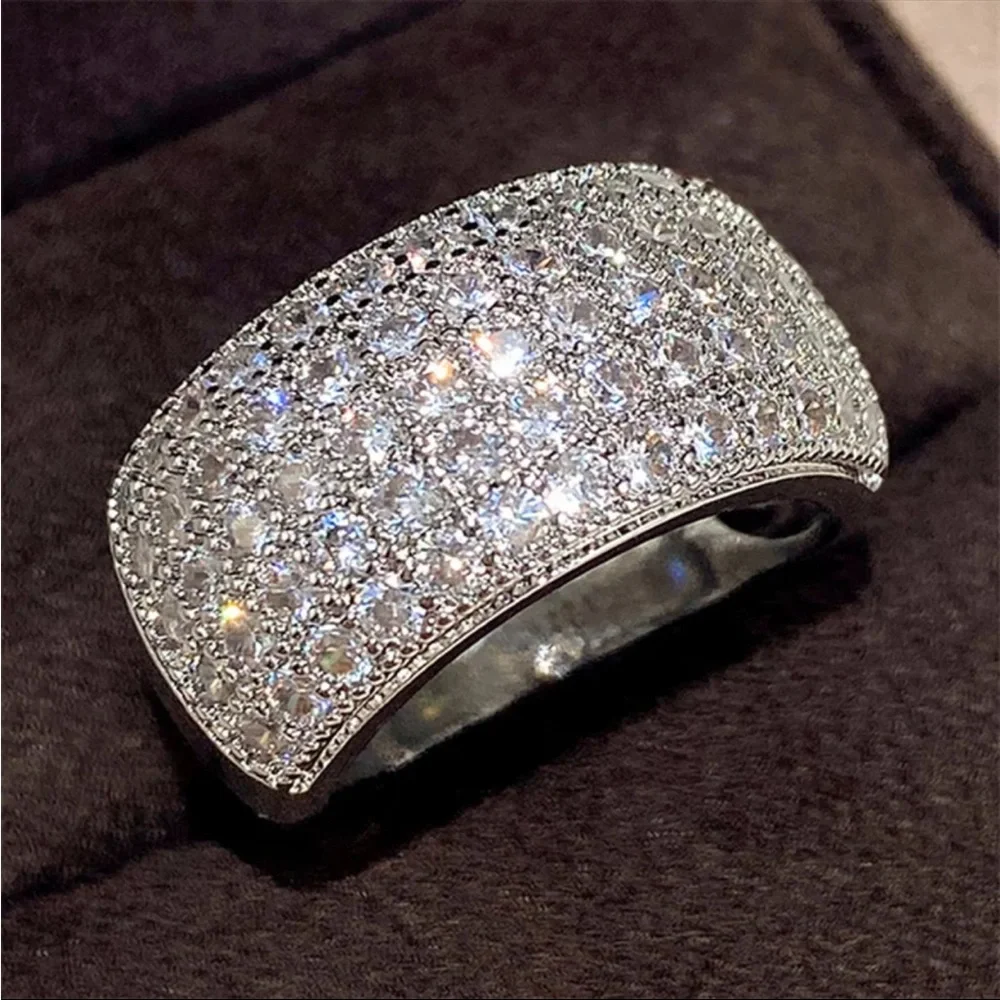 New 925 Silver Shine Luxury Wedding Ceremony Diamond Ring 💍 - Picture 6 of 6